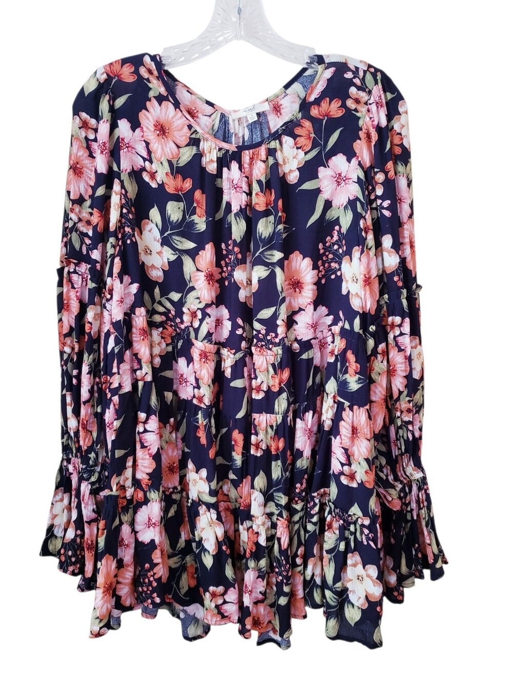 Easel Los Angeles Black Floral Ruffle Short Dress